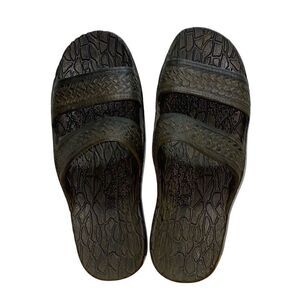 Pali Hawaii Rubber Slides 7 Molded Double Strap Sandals Made in Taiwan